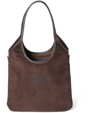 Miu Miu Corduroy Ivy Tote Bag - Brown