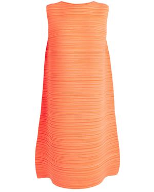 Pleats Please Issey Miyake Sheer Bounce Midi Dress - Orange