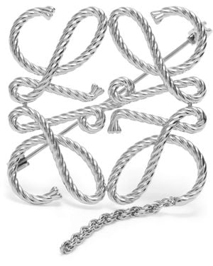 Loewe Anagram Rope Brooch - Metallic