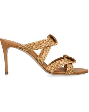 Casadei Leather Mariposa Mules 80 - Metallic