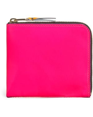 Comme des Garçons Small Leather Super Fluo Wallet - Pink