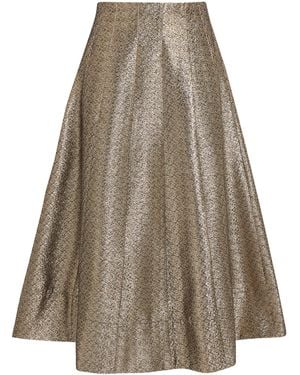 ME+EM Metallic Midi Skirt - Natural