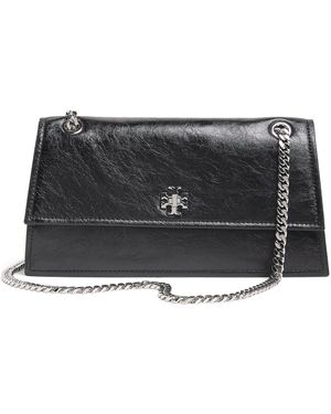 Tory Burch Leather Kira Turnlock Shoulder Bag - Black