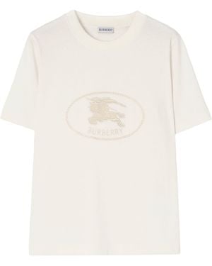 Burberry Cotton Knight Stamp T-Shirt - White
