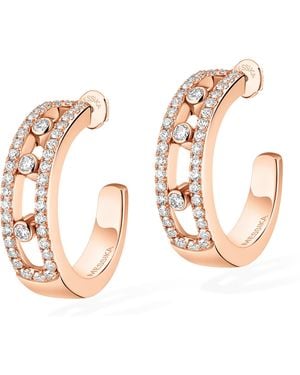 Messika Move Classique And Diamond Hoop Earrings - Metallic