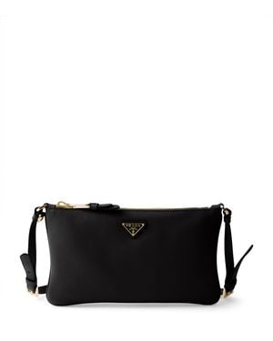 Prada Leather Triangle Pouch - Black