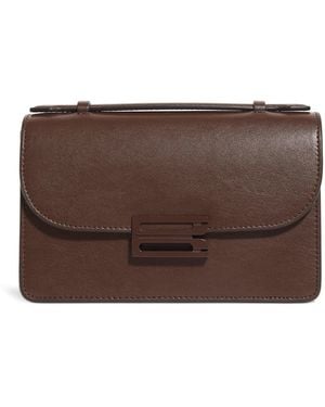 Victoria Beckham Mini Leather Dorian Top-Handle Bag - Brown