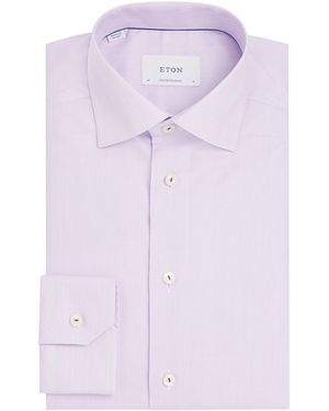 Eton Cotton-Blend Oxford Shirt - Purple