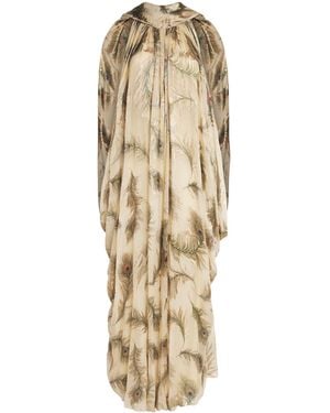 Zimmermann Silk Printed Burnout Halter Maxi Dress - Metallic