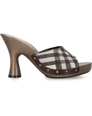 Burberry Check Potter Mules 75 - Brown