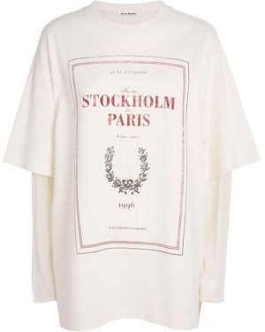 Acne Studios Cotton Printed Layered T-Shirt - White