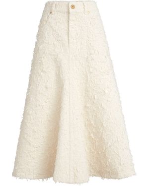 Brunello Cucinelli Denim Midi Skirt - White
