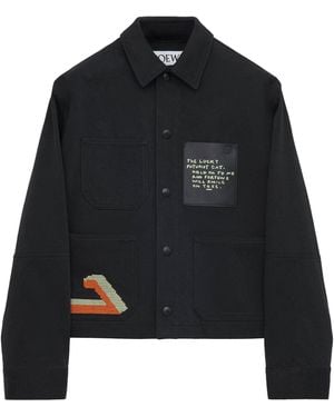 Loewe X Louis Wain Cotton-Satin Embroidered Jacket - Black