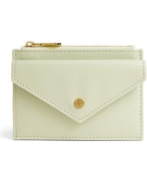 Harrods Leather Zip-Up Card Holder - Natural