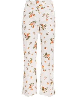 Weekend by Maxmara Stretch-Cotton Floral Pants - White