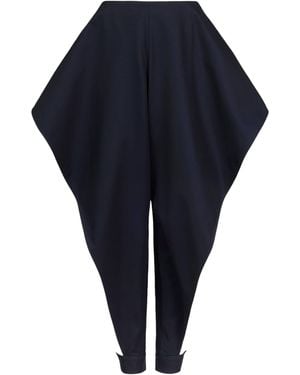 Alaïa Cotton Gabardine Open-Leg Trousers - Blue