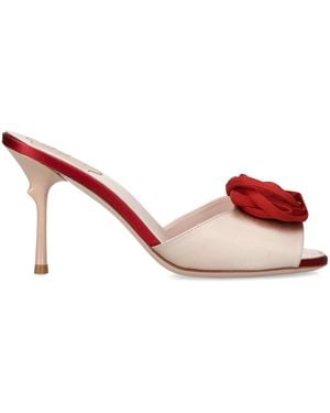 Roger Vivier Suede Rose Mules 85 - Pink