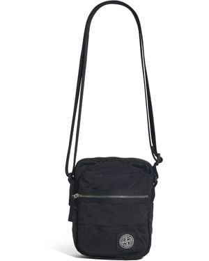 Stone Island Coated-Nylon Logo Cross-Body Bag - Black