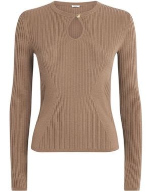 JOSEPH Merino-Blend Keyhole Luz Jumper - Brown
