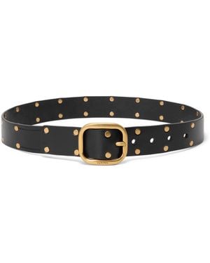 Loewe Leather Studded Rounded-Rectangle Belt - Black