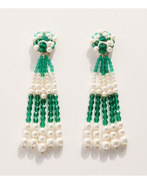 Coppola E Toppo Beaded Frangia Clip-On Earrings - Green