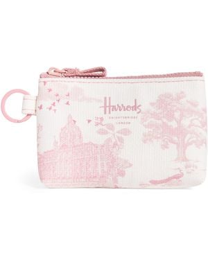 Harrods Toile Coin Purse - Pink