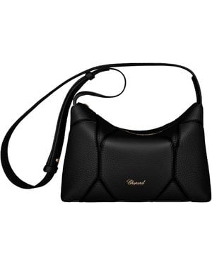 Chopard Grained Calfskin Diamond Cross-Body Bag - Black
