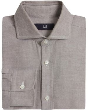 dunhill Cotton-Cashmere Oxford Shirt - Grey