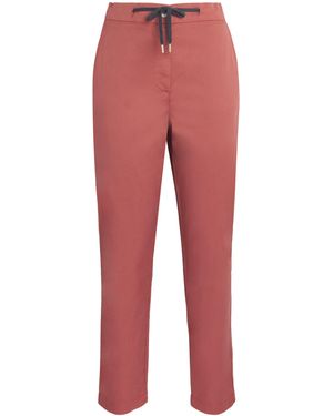 Eleventy Twill Drawstring Straight Trousers - Red