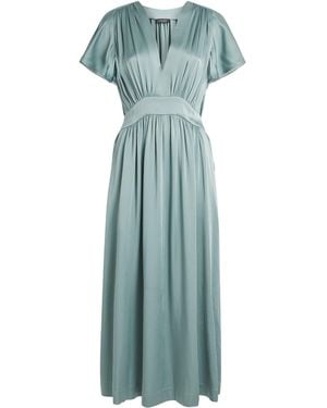 Fabiana Filippi Satin Cape-Effect Midi Dress - Blue
