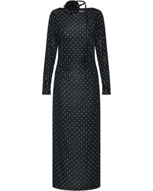 Marella Jersey Polka-Dot Maxi Dress - Black