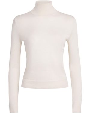 Vince Cashmere-Silk Rollneck Sweater - White