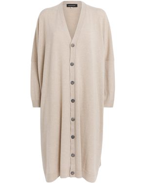Eskandar Cashmere Wide Longline Cardigan - Natural