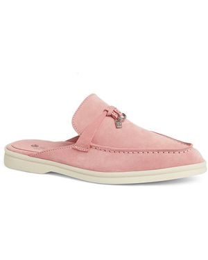 Loro Piana Suede Babouche Charms Walk Mules - Pink