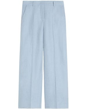 Weekend by Maxmara Linen Wide-Leg Trousers - Blue
