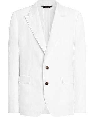 Dolce & Gabbana Linen Sicilia Suit Jacket - White
