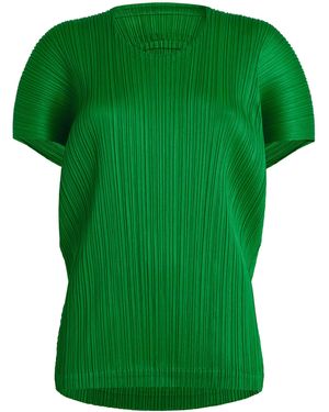 PLEATS PLEASE ISSEY blouse Short Sleeve Tops Shirts PP83-JK121 Green purple 3