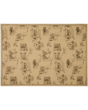 Burberry Silk-Wool London Landmarks Scarf - Metallic