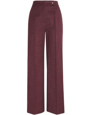 Colombo Cashmere Straight Tailored Pants - Purple