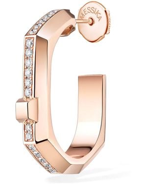 Messika Modernist Small And Diamond Single Hoop Earring - Pink