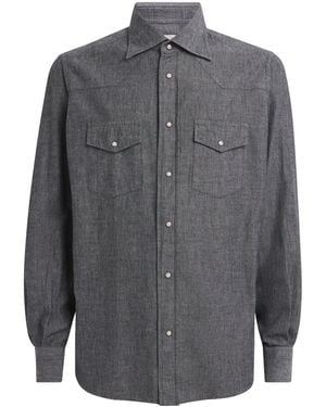 Eleventy Cotton Texas Shirt - Grey