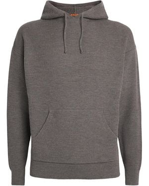 Barena Virgin Wool Knitted Hoodie - Grey