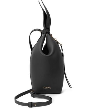 Loewe Leather Scarf Backpack - Black