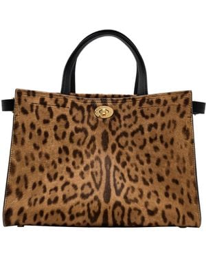 Burberry Small Calf Hair Cotswolds Tote Bag - Brown