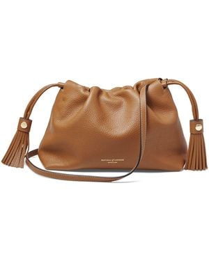 Aspinal of London Large Leather Soho East West Cross-Body Pouch - Brown