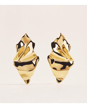 Alexis Plated Crumpled Earrings - Metallic
