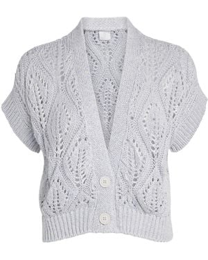 Eleventy Openwork Knit Cardigan - Gray