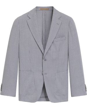 BOSS Virgin Wool-Silk Slim Fit Blazer - Grey