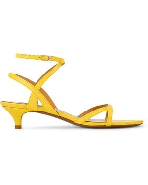 Ralph Lauren Calfskin Clarke Heeled Sandals 35 - Yellow
