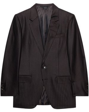 Tom Ford Virgin-Wool Pinstripe Colbert Blazer - Black
